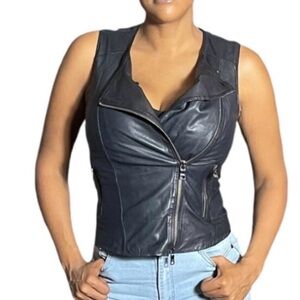 A/X Armani Exchange Black Leather Vest